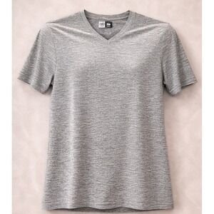 LEG3ND Breathe Mens S Gray Heather V-Neck Performance T-Shirt Stretch Active